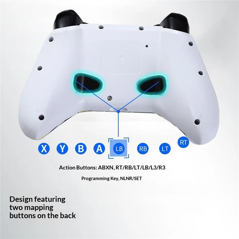 XSX Water Transfer Print 2.4G Wireless Gaming Controller Dual Vibration Motor Gamepad for PC Switch Android - Graffiti