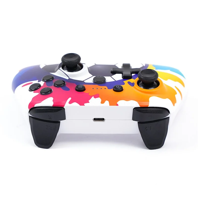 XSX Water Transfer Print 2.4G Wireless Gaming Controller Dual Vibration Motor Gamepad for PC Switch Android - Graffiti