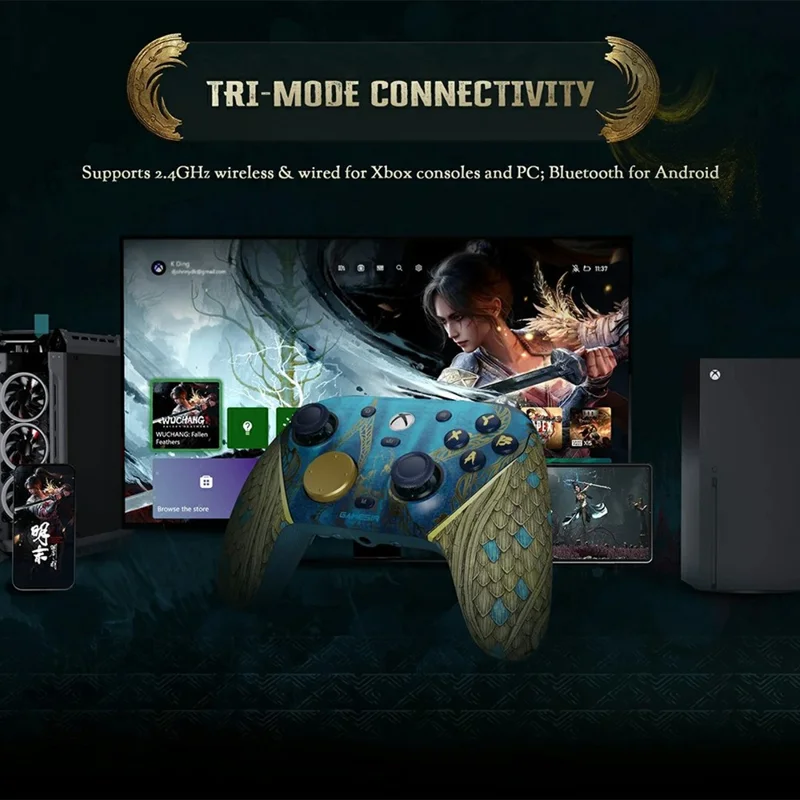 GAMESIR G7 Pro Wuchang Fallen Feathers Edition Tri-Mode Wireless Controller for Xbox One / Series S / X / PC / Android - Black