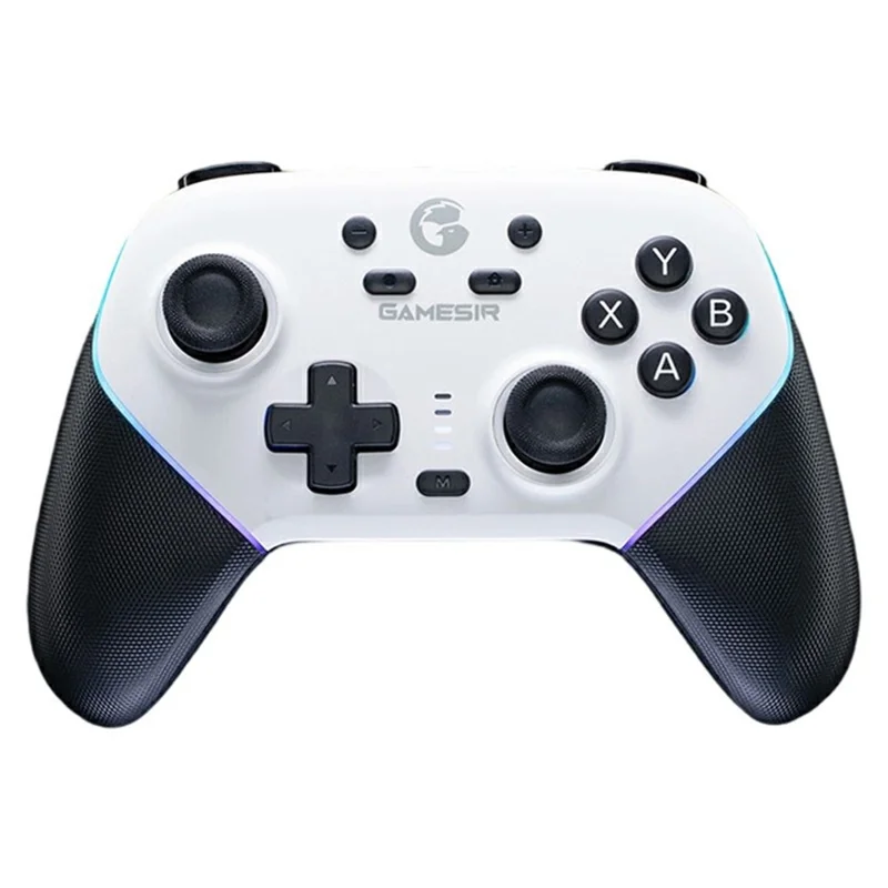 GAMESIR T4n Pro Tri-Mode Bluetooth-compatible Wireless Game Controller RGB Light with Charging Dock - White