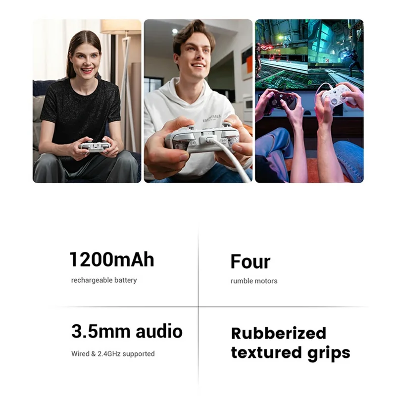 Беспроводной игровой контроллер GAMESIR G7 Pro, три режима подключения, Bluetooth, стики TMR, 1000 Гц, для Xbox One / Series X / S / ПК / Steam — белый