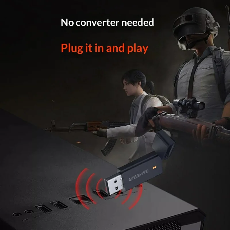 Беспроводной USB-адаптер GAMESIR 2,4 ГГц с низкой задержкой, режим Plug and Play, для Morning Star — черный