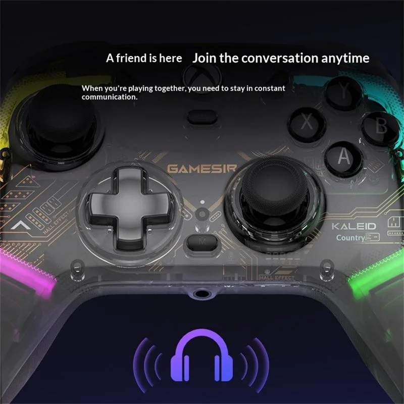 GAMESIR K1 Wired Gaming Controller for Xbox One / Series X / S / PC Hall Effect Transparent RGB Design - Gilding Gold
