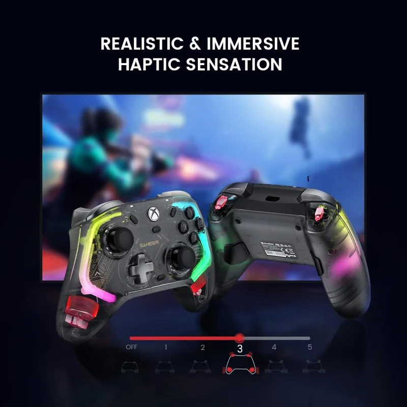 GAMESIR K1 Wired Gaming Controller for Xbox One / Series X / S / PC Hall Effect Transparent RGB Design - Gilding Gold