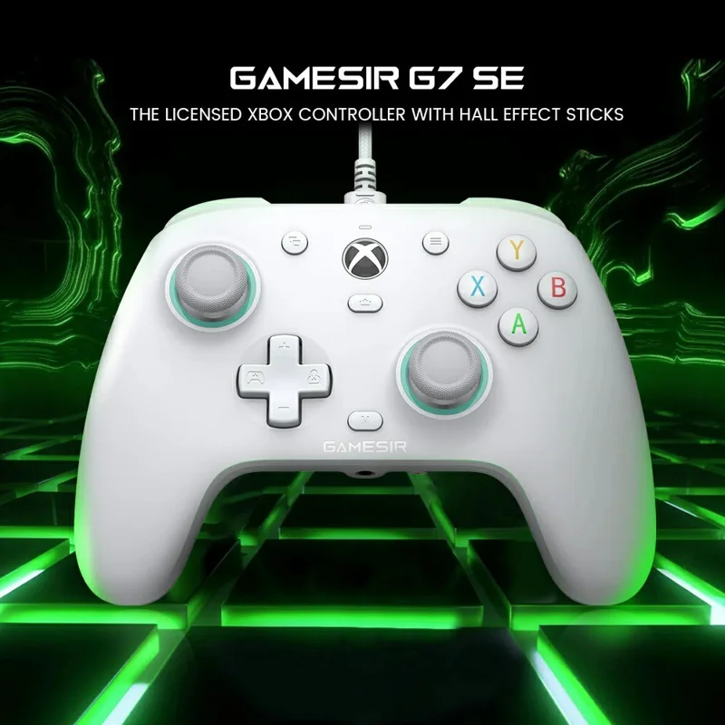 Проводной контроллер GAMESIR G7 SE с джойстиками на эффекте Холла, вибрацией триггеров и дополнительными кнопками для Xbox / Steam / ПК — белый