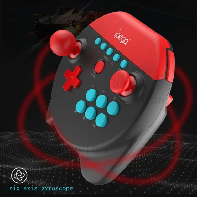 IPEGA PG-SW025 Bluetooth-compatible Wireless 6-Axis Vibration Gamepad Arcade Joystick Game Controller for Nintendo Switch/Switch Lite - Black
