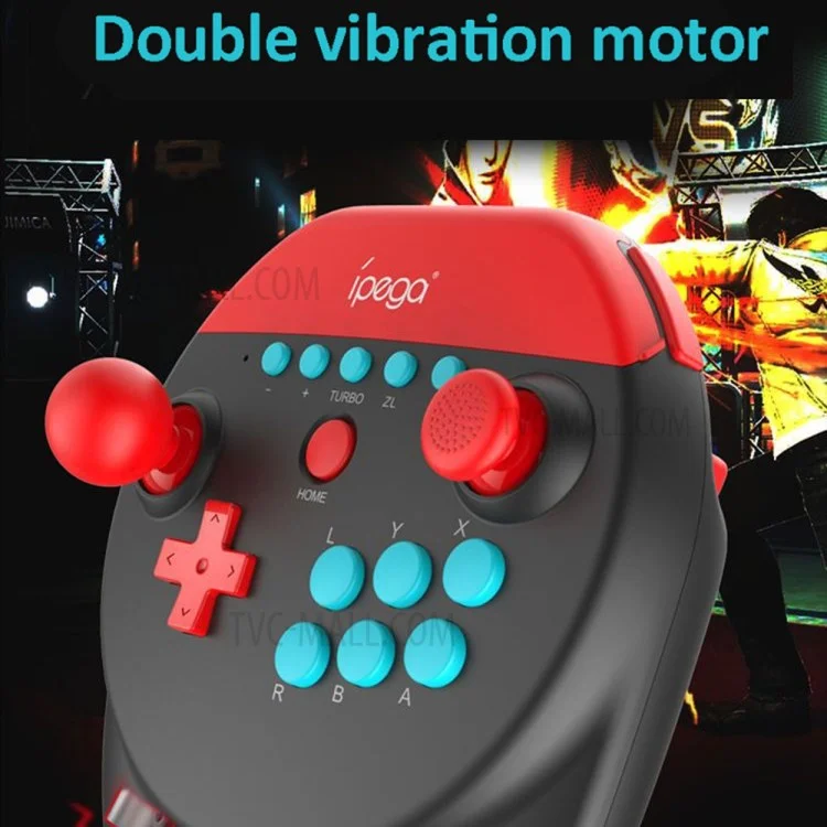 IPEGA PG-SW025 Bluetooth-compatible Wireless 6-Axis Vibration Gamepad Arcade Joystick Game Controller for Nintendo Switch/Switch Lite - Black