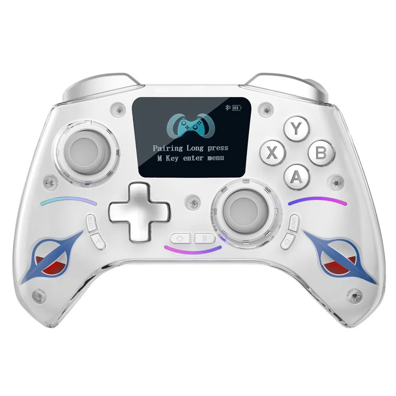 D220 Gaming Controller with LCD Screen Hall Effect Six-Axis Gyro for PC / Sony PlayStation 4 / Nintendo Switch 2 / Switch - White
