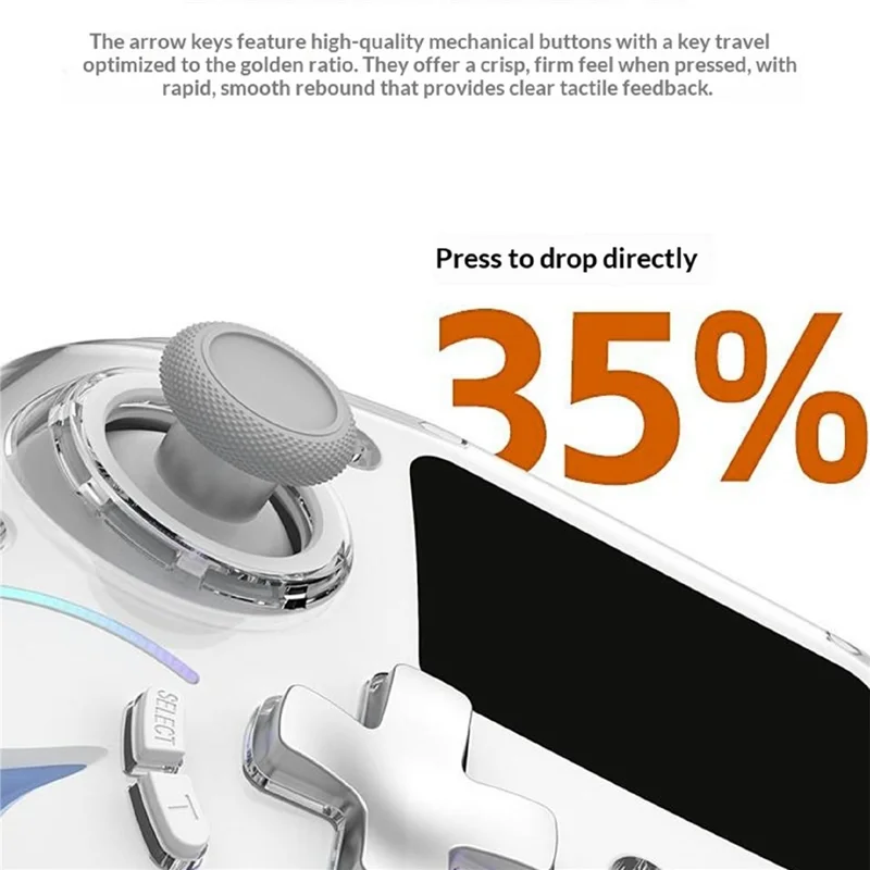 D220 Gaming Controller with LCD Screen Hall Effect Six-Axis Gyro for PC / Sony PlayStation 4 / Nintendo Switch 2 / Switch - White