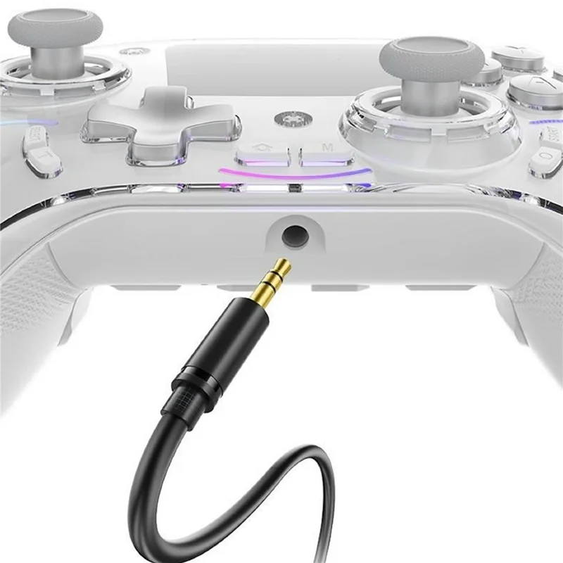 D220 Gaming Controller with LCD Screen Hall Effect Six-Axis Gyro for PC / Sony PlayStation 4 / Nintendo Switch 2 / Switch - White