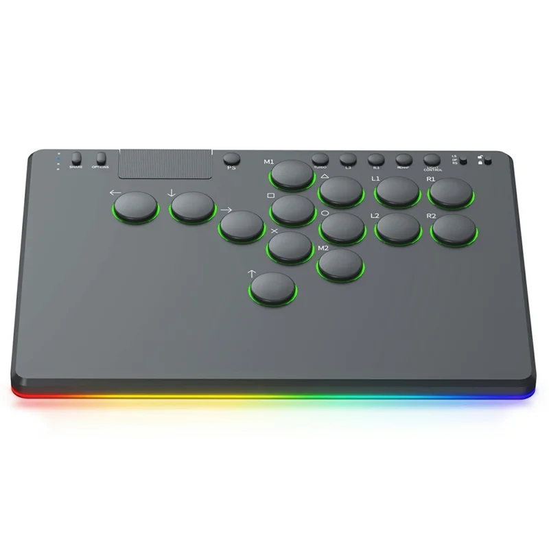 D114 14-Key Red Switch Arcade Keyboard with Touchpad for Sony PlayStation 4 / Nintendo Switch / PC - Black
