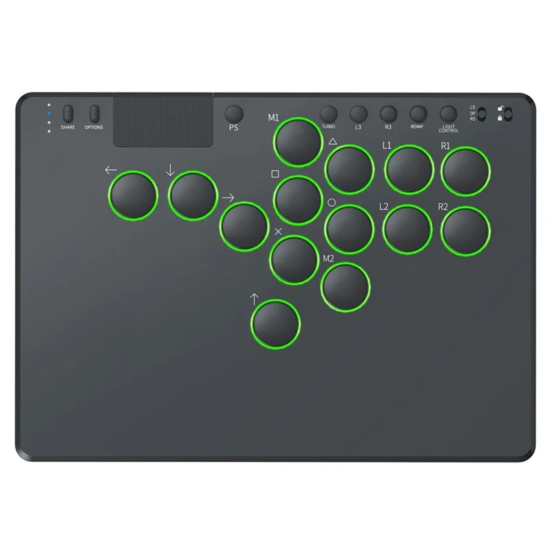 D114 14-Key Red Switch Arcade Keyboard with Touchpad for Sony PlayStation 4 / Nintendo Switch / PC - Black