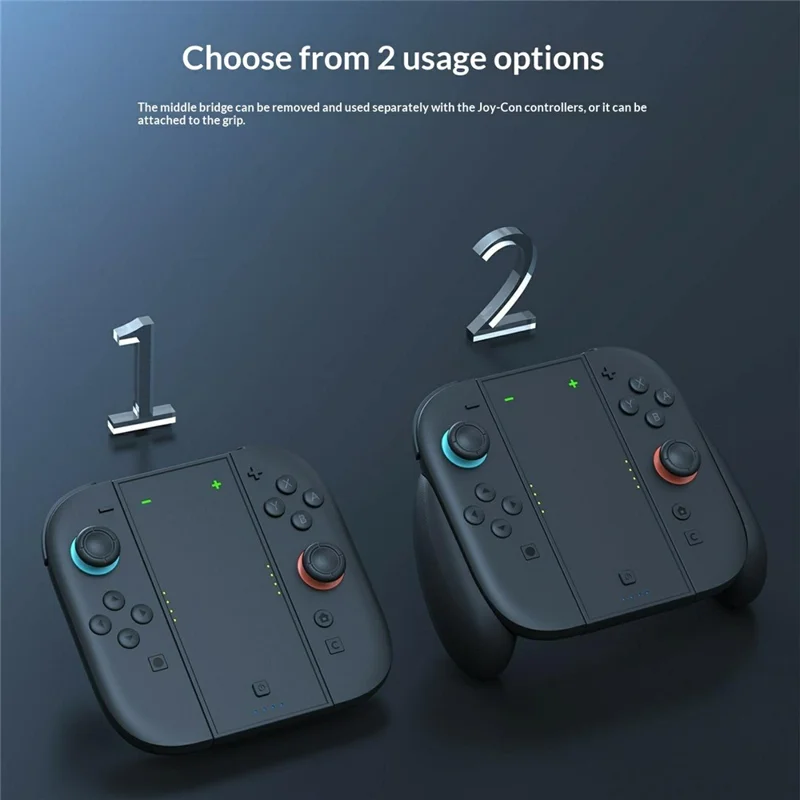 SW2070 Charging Grip for Nintendo Switch 2 Joy-Con Controller 1500mAh Portable Charger with Back Button - Black