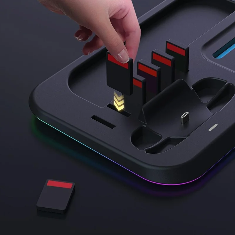 SW2-041 For Nintendo Switch 2 Joy-Con Controller 4 in 1 RGB Charging Station Console Dock - Black