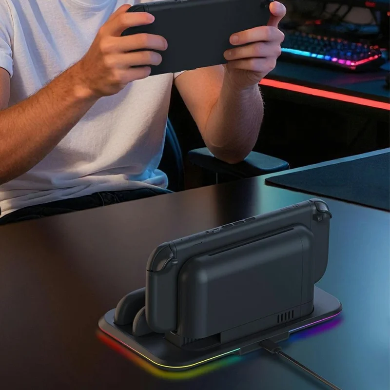 SW2-041 For Nintendo Switch 2 Joy-Con Controller 4 in 1 RGB Charging Station Console Dock - Black