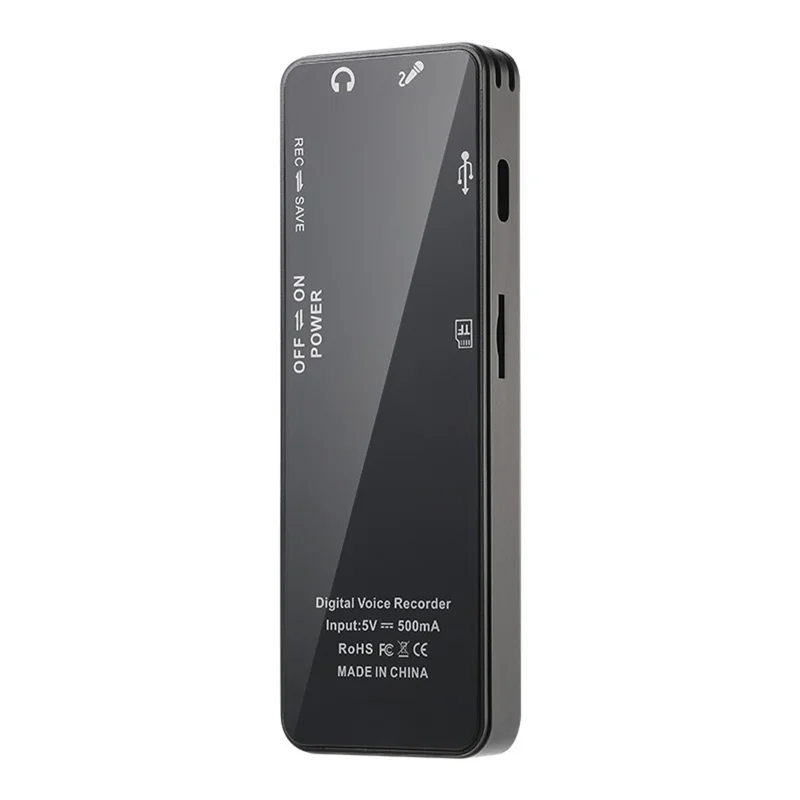 T51 Digital Voice Recorder Built-in 8GB Memory Noise Reduction 1.44 Inch TFT Screen MP3 Player - Black