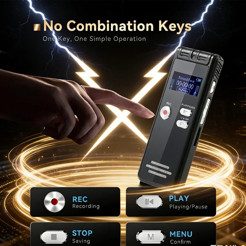 N15 Digital Voice Recorder 0.96 Inch LCD Screen Multifunctional MP3 Player, without Memory - Black