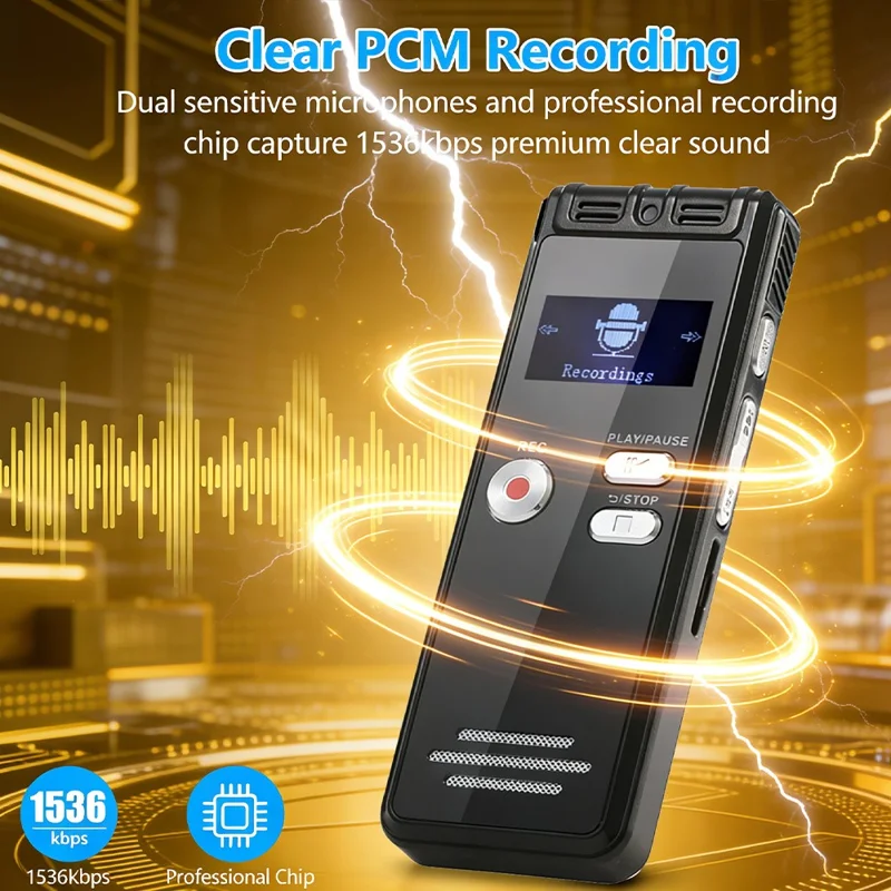 N15 Digital Voice Recorder 0.96 Inch LCD Screen Multifunctional MP3 Player, without Memory - Black