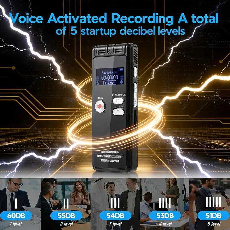 N15 Digital Voice Recorder 0.96 Inch LCD Screen Multifunctional MP3 Player, without Memory - Black