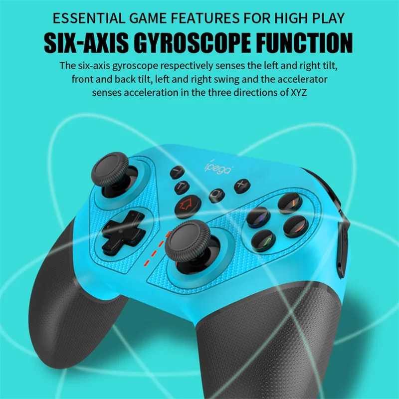 IPEGA PG-SW038A Wireless Bluetooth-compatible 6-Axis Vibration Gamepad Game Controller for Nintendo Switch/PS3/Android/PC - Black