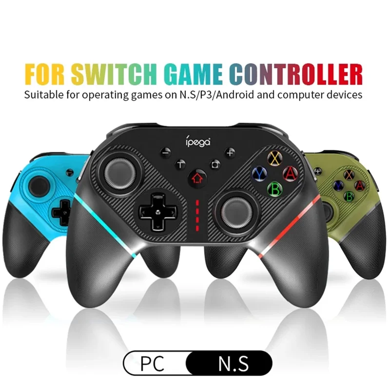 IPEGA PG-SW038A Wireless Bluetooth-compatible 6-Axis Vibration Gamepad Game Controller for Nintendo Switch/PS3/Android/PC - Black