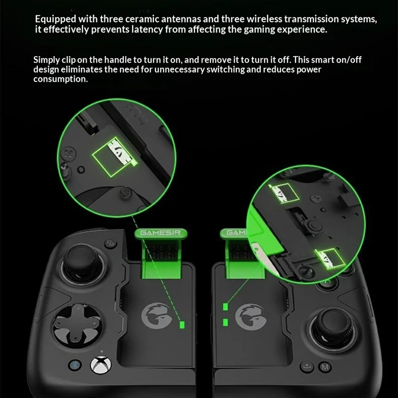 GAMESIR X4a Split Stretch Controller 256-Level Hall Effect Triggers Android Bluetooth-Compatible Gamepad - Black