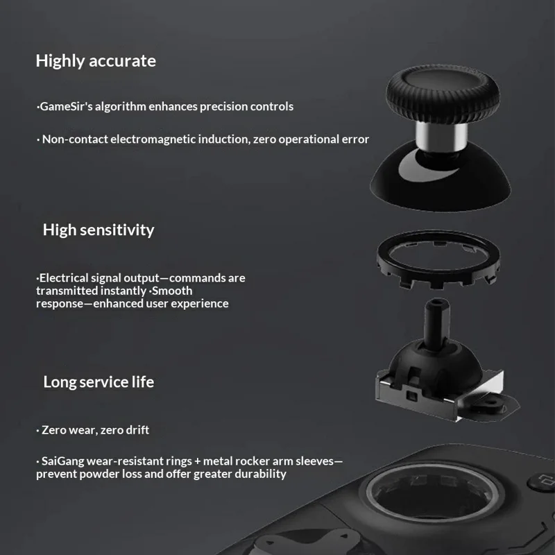 GAMESIR X4a Split Stretch Controller 256-Level Hall Effect Triggers Android Bluetooth-Compatible Gamepad - Black