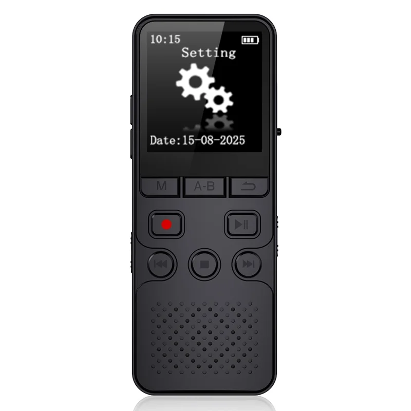 P329 8GB Digital Voice Recorder 1536Kbps PCM Noise Reduction Voice Activated Recording A-B Repeat 1.44 inch LCD Screen - Black