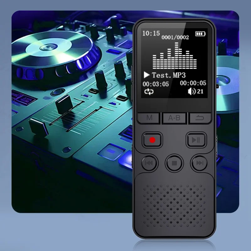P329 8GB Digital Voice Recorder 1536Kbps PCM Noise Reduction Voice Activated Recording A-B Repeat 1.44 inch LCD Screen - Black