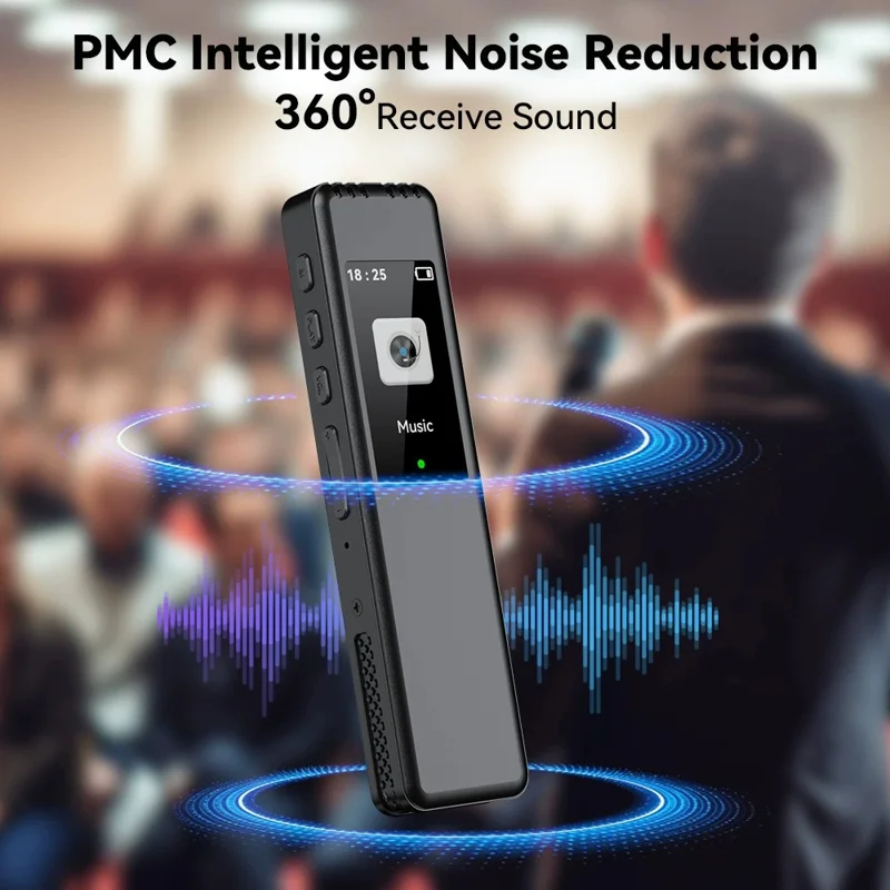 8832 32GB Digital Voice Recorder Noise Reduction Audio Recorder for Meetings Classes and Interviews - Black