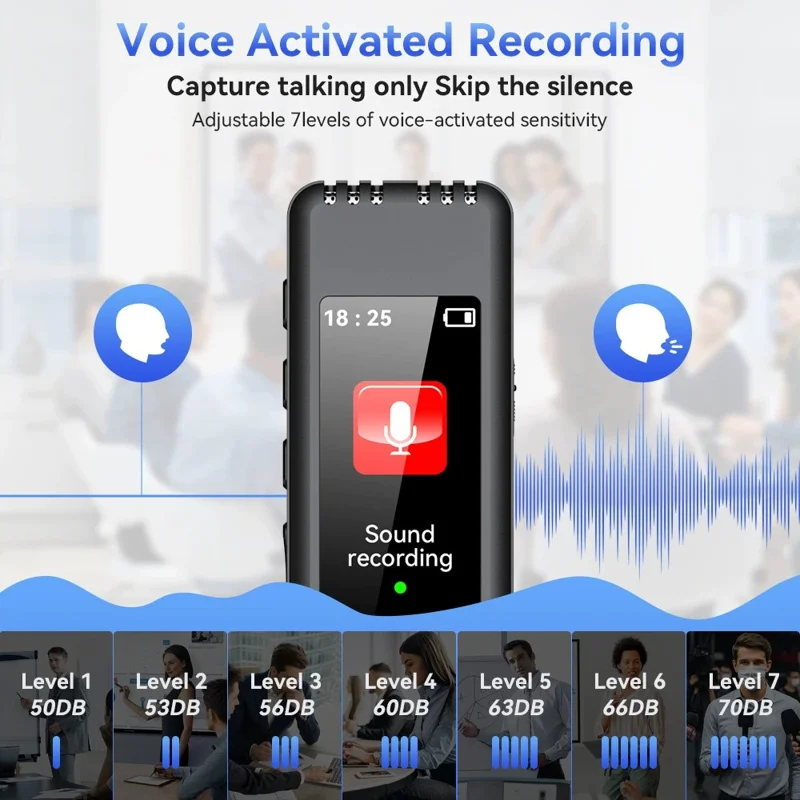 8832 32GB Digital Voice Recorder Noise Reduction Audio Recorder for Meetings Classes and Interviews - Black