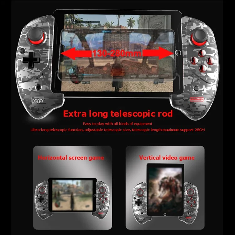 IPEGA PG-9083A/B Retractable Wireless Bluetooth-compatible Game Controller Gamepad PUBG Joystick Pad for IOS/Android - Camouflage