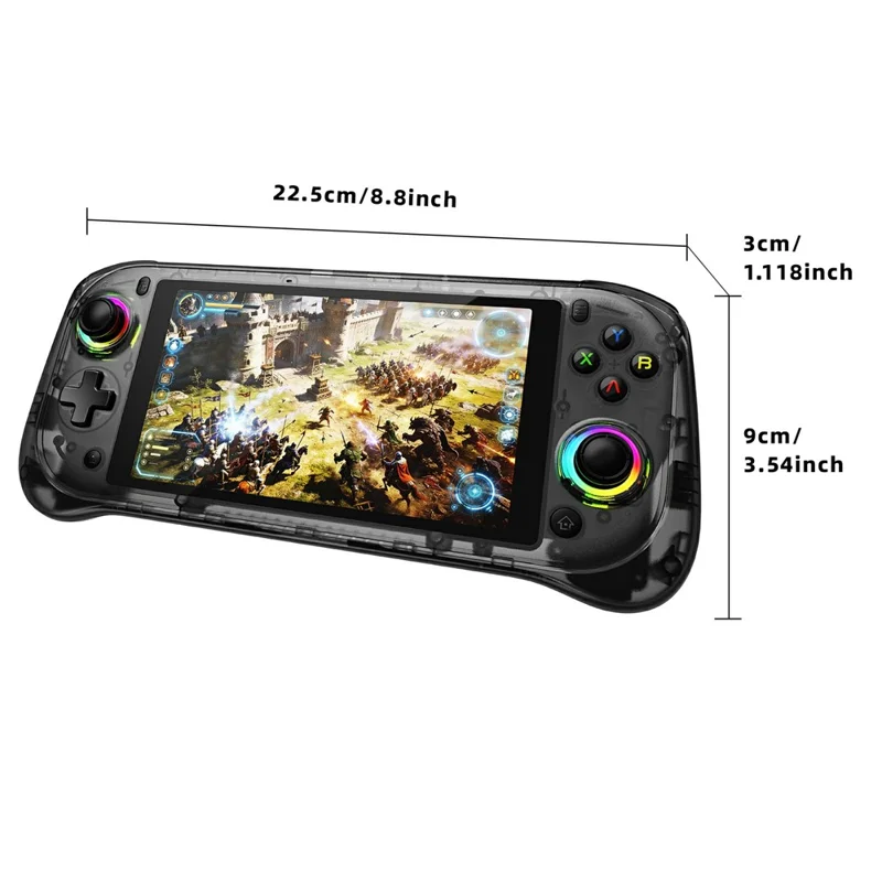 J55 128GB Storage Handheld Gaming Console 5.5 Inch HD Screen Dual Joysticks RGB Lighting for Gaming - White