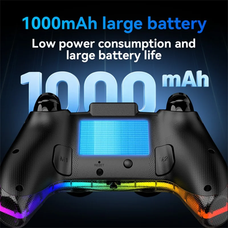 Drahtloser Game-Controller P07 mit Hall-Effekt-Joysticks, Bluetooth-kompatibel 5.4, 1000-mAh-Akku für Sony PlayStation 5, Android, PC und iOS – Schwarz