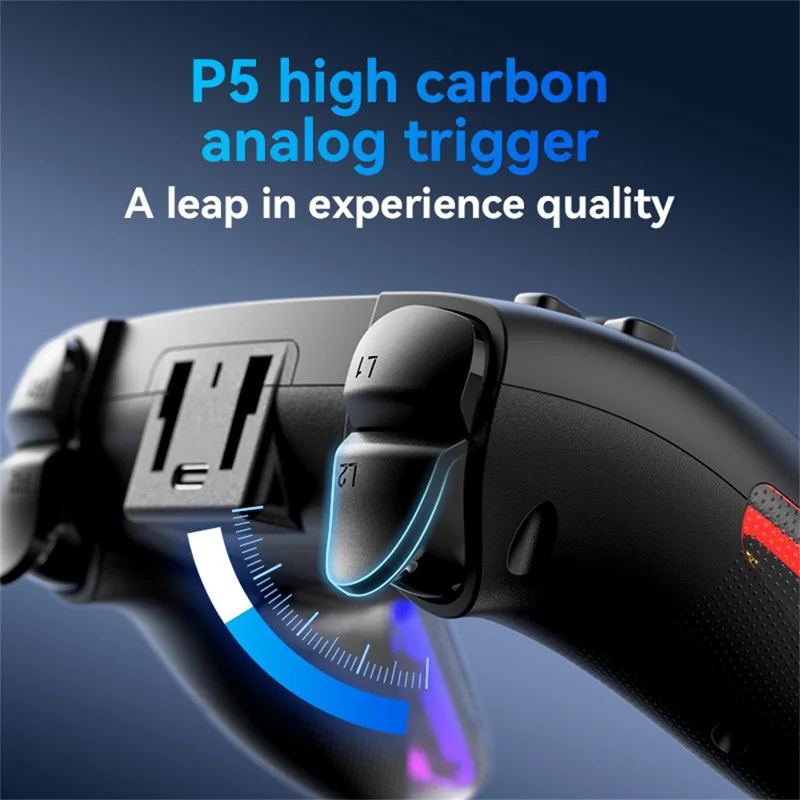 Drahtloser Game-Controller P07 mit Hall-Effekt-Joysticks, Bluetooth-kompatibel 5.4, 1000-mAh-Akku für Sony PlayStation 5, Android, PC und iOS – Schwarz