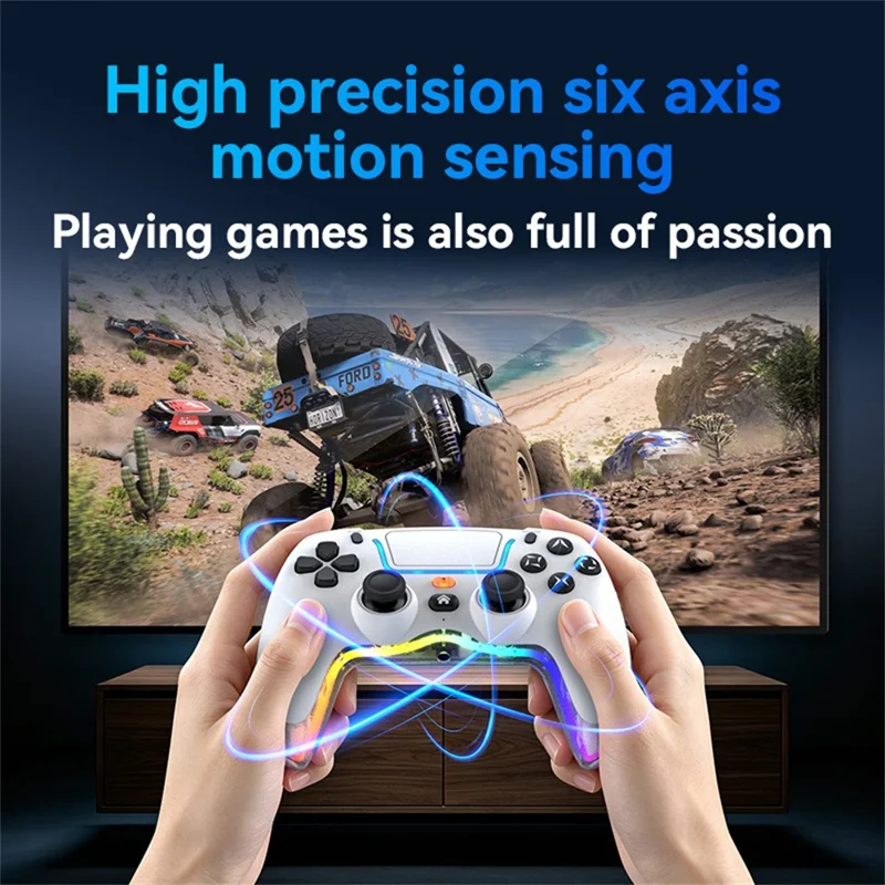 Drahtloser Game-Controller P07 mit Hall-Effekt-Joysticks, Bluetooth-kompatibel 5.4, 1000-mAh-Akku für Sony PlayStation 5, Android, PC und iOS – Schwarz