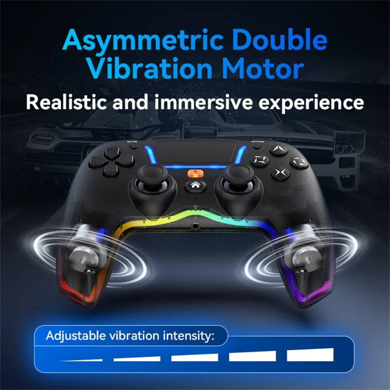 Drahtloser Game-Controller P07 mit Hall-Effekt-Joysticks, Bluetooth-kompatibel 5.4, 1000-mAh-Akku für Sony PlayStation 5, Android, PC und iOS – Schwarz