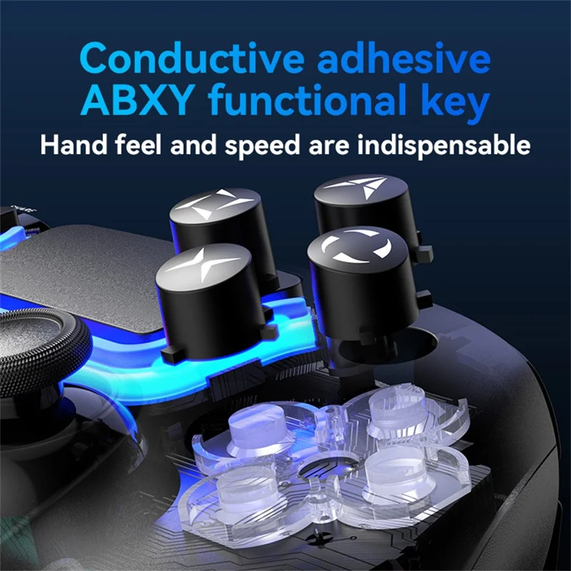 Drahtloser Game-Controller P07 mit Hall-Effekt-Joysticks, Bluetooth-kompatibel 5.4, 1000-mAh-Akku für Sony PlayStation 5, Android, PC und iOS – Schwarz