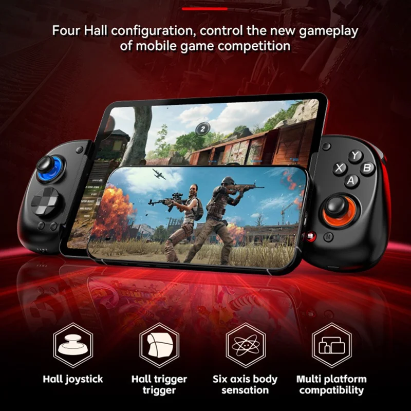 D8+ Bluetooth 5.2 Draadloze Controller voor Nintendo Switch, iOS, Android, Sony PlayStation 3 / 4 en PC met USB-C Dual Mode en 6-assige Gyroscoop - Zwart