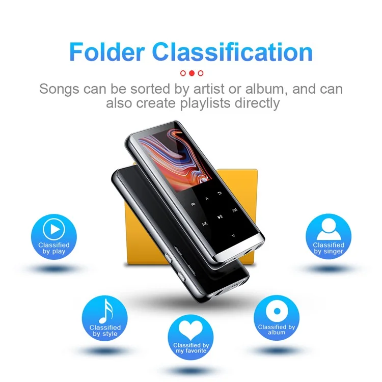 M13 64GB Voice Activated Audio Recorder 1.5 inch Screen Bluetooth-compatible MP3 Music Video Player FM Radio E-book Reader Voice Recorder