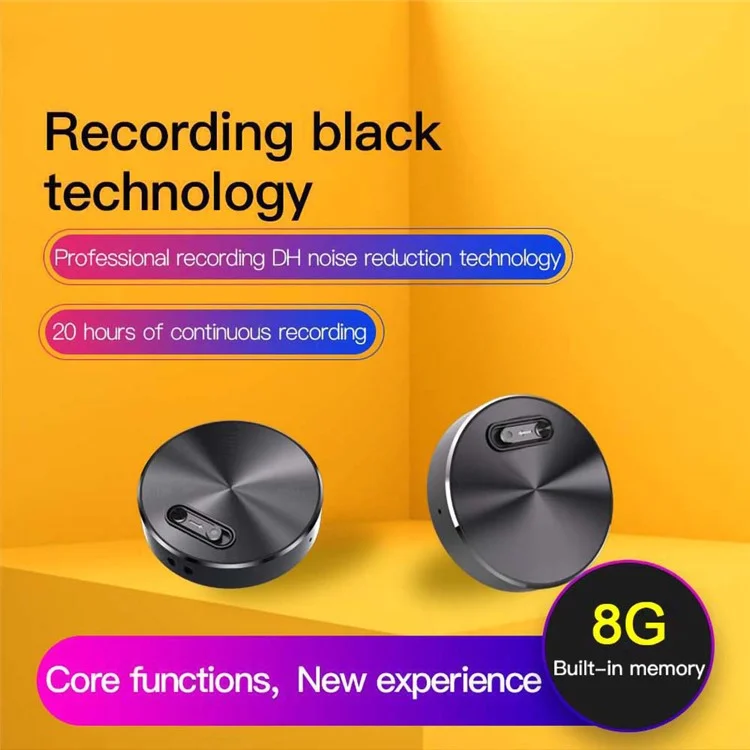 Q37 8 Go Mini Enregistreur Vocal Portable Activé par la Voix Horodatage Intelligent Réduction du Bruit Enregistreur Vocal