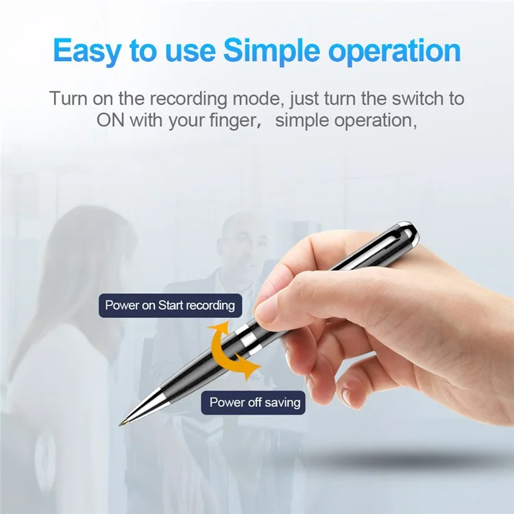 Q96 64 Go Dictaphone d'enregistrement audio Dictaphone à activation vocale Stylo enregistreur vocal numérique réinscriptible