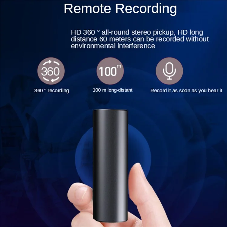 Q73 16GB Aleación de Aluminio Digital HD Dictafono Reducción de Ruido Magnético Mini Audio Voice Recorder