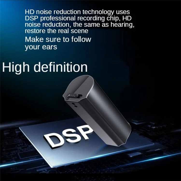 Q73 16 GB Aluminiumlegierungs-Digital-HD-Diktaphon mit Rauschunterdrückung, Mini-Audiorekorder