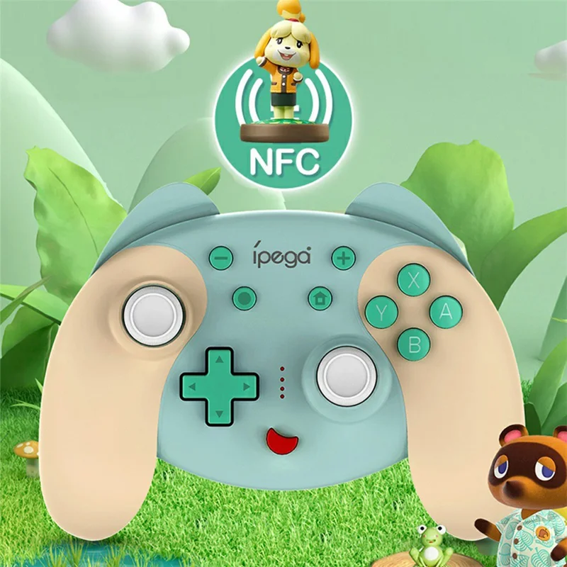 Беспроводной игровой контроллер IPEGA PG-SW068, джойстик с шестипозиционным гироскопом, поддержка Bluetooth, NFC, вибрация, для Nintendo Switch — черный/серый