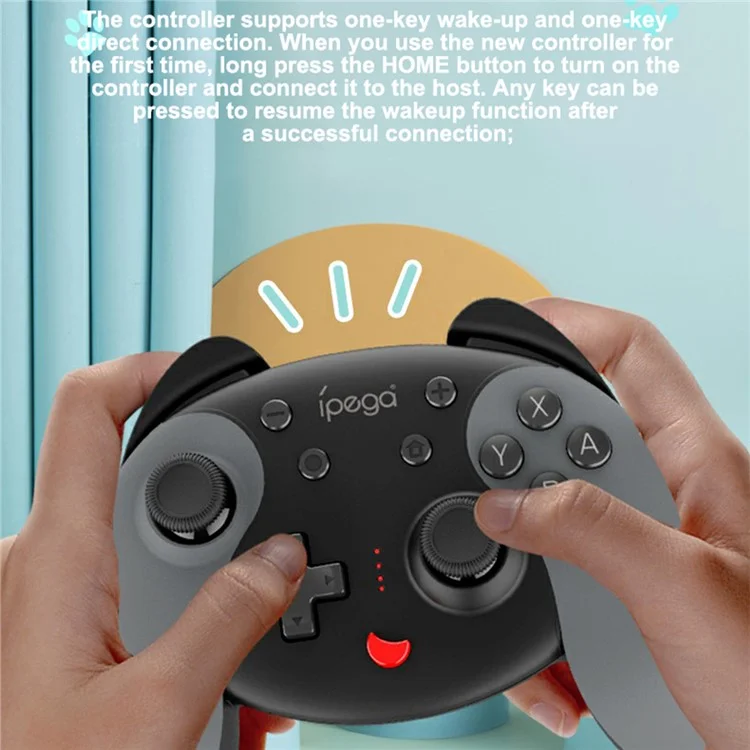 IPEGA PG-SW068 Wireless Game Controller Bluetooth-compatible Joystick with Six-axis Gyroscope NFC Vibration for Nintendo Switch - White/Blue
