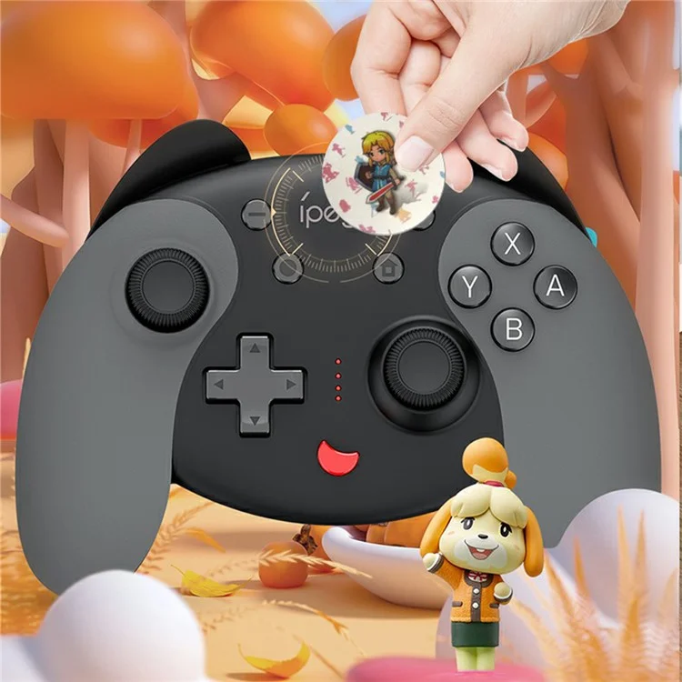 IPEGA PG-SW068 Wireless Game Controller Bluetooth-compatible Joystick with Six-axis Gyroscope NFC Vibration for Nintendo Switch - White/Blue