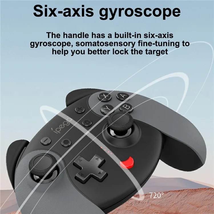 IPEGA PG-SW068 Wireless Game Controller Bluetooth-compatible Joystick with Six-axis Gyroscope NFC Vibration for Nintendo Switch - White/Blue