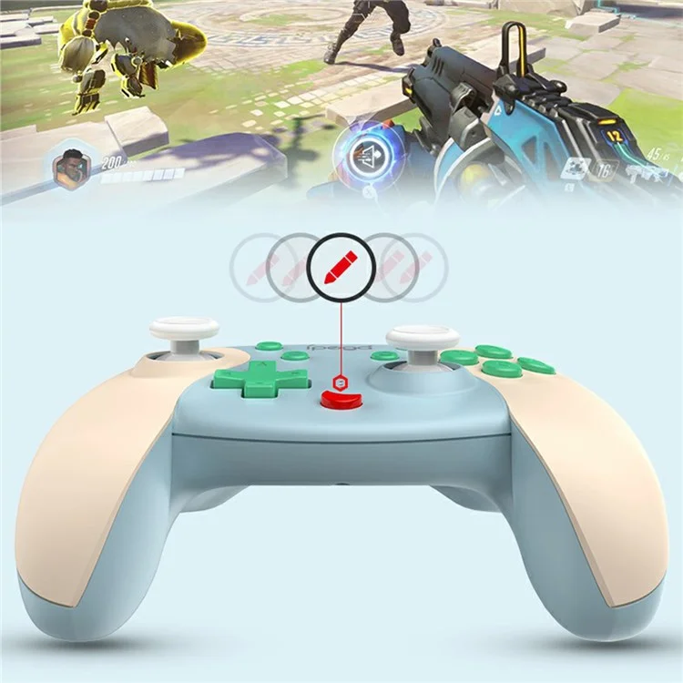 IPEGA PG-SW068 Wireless Game Controller Bluetooth-compatible Joystick with Six-axis Gyroscope NFC Vibration for Nintendo Switch - White/Blue