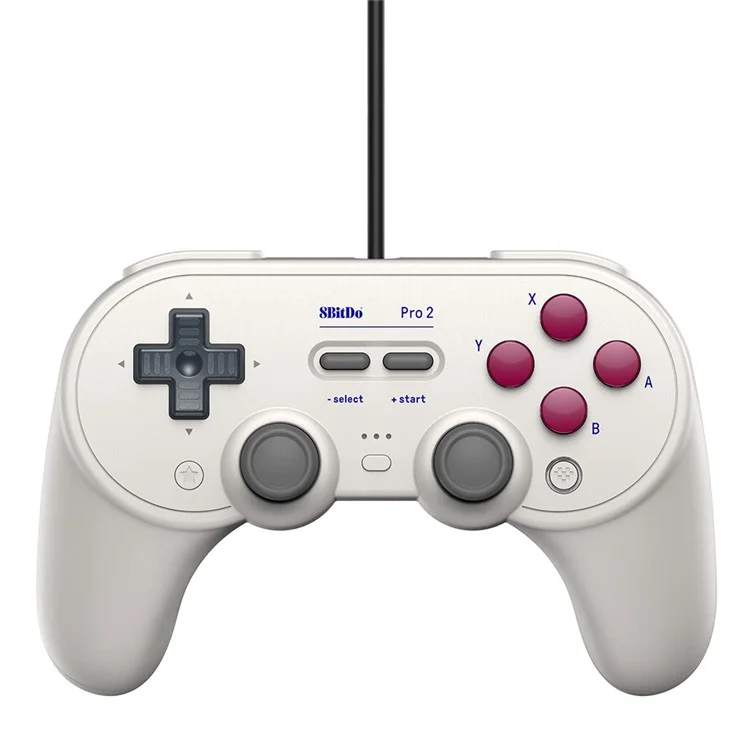 8Bitdo Pro 2 Controlador Com Fio Gamepad De Console De Vapor De Vapor Com Vibração Modificável Para Interruptor / Windows Nintendo - Branco